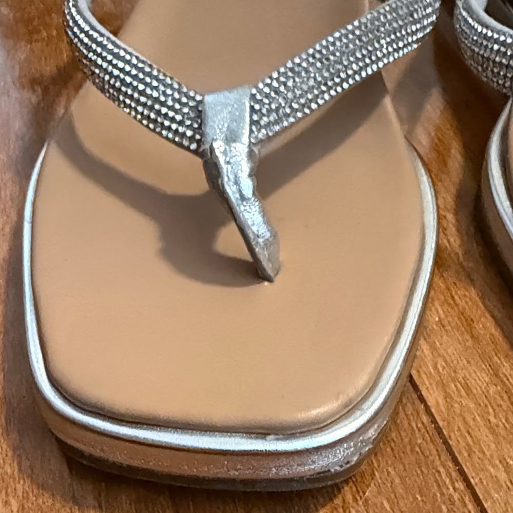 Vionic Silver Rhinestone Thong Sandals - Picture 2 of 7